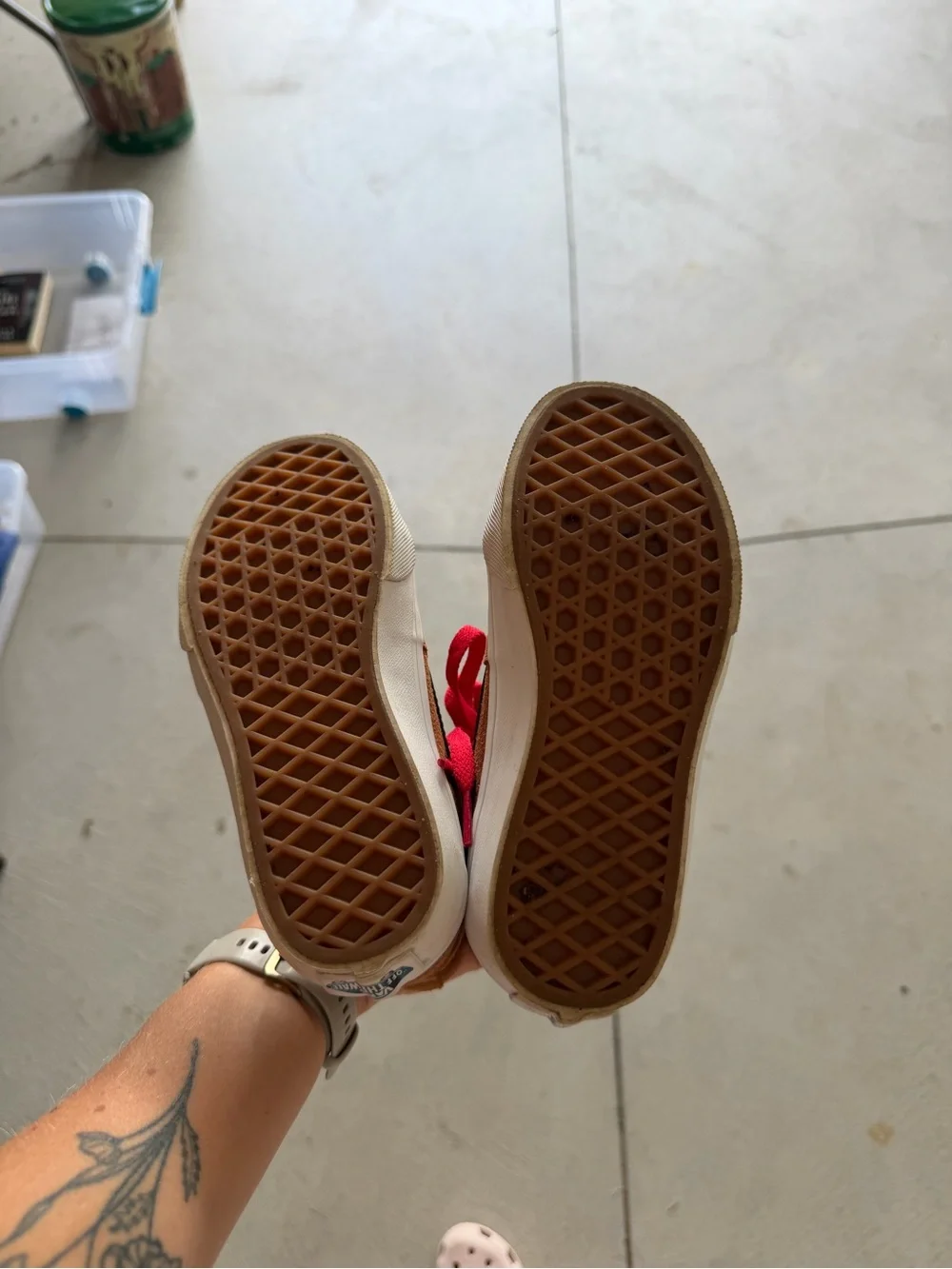 Vans Rust Suede Sneakers with Red Laces